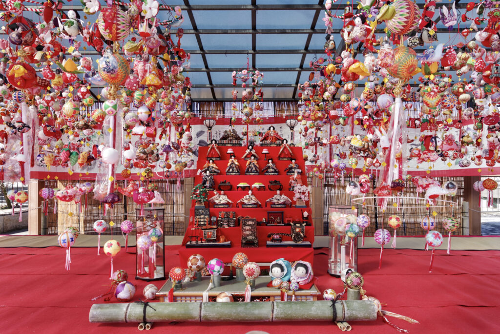 Tsurushi-bina hanging decorations from Yanagawa for Hinamatsuri