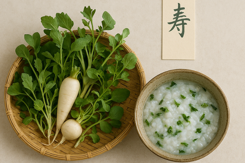 Seven-herb rice porridge for Nanakusa-no-sekku